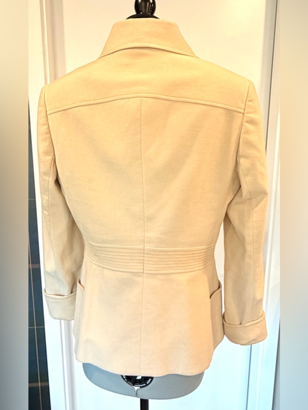 Carlisle Cotton&Cashmere Jacket, stitching details, cuffs,silver hardware,6, EUC - Picture 7 of 14